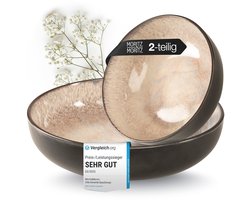 Moritz & Moritz VIDA 2-delige Serveerschaal Set - 2 grote Saladschaalen Porselein - Beige