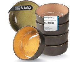 Moritz & Moritz VIDA Mueslikommen, 6 stuks, vintage, stijlvolle en robuuste schalenset van porselein voor muesli, soepen en salades, vaatwasmachinebestendig, magnetronbestendig, ideaal voor dagelijks