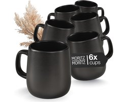 Moritz & Moritz VIDA Mueslikommen, 6 stuks, vintage, stijlvolle en robuuste schalenset van porselein voor muesli, soepen en salades, vaatwasmachinebestendig, magnetronbestendig, ideaal voor dagelijks