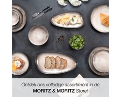 Moritz & Moritz VIDA Serveerplateau Set - 2-delig Serveerborden - Grote Borden - Porselein - Beige