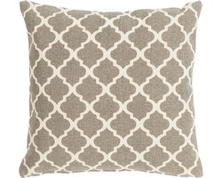 Moroccan Print Lichtgrijs Kussen | 45 X 45 | Sierkussen Voor Woonkamer Of Slaapkamer