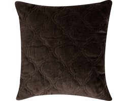 Moroccan Velvet Bruin Kussen | 45 X 45 | Sierkussen Voor Woonkamer Of Slaapkamer