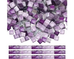 Mosaic stenen set van 1100 stuks in vierkante vorm, paarse en rode mix voor creatieve projecten