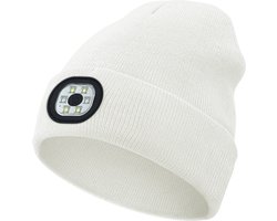 MOSEN-22*21cm Oplaadbare LED-verlichte muts - Unisex gebreide wintermuts - Afneembare en wasbare muts - Met handsfree zaklamp - Geschikt voor vissen, hardlopen, kamperen -MOSEN