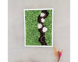 Mosschilderij- Mos wanddecoratie- Mos schilderij 30 X 40- Natuur kunst