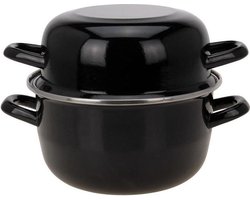 Mosselpan 20cm emaille zwart