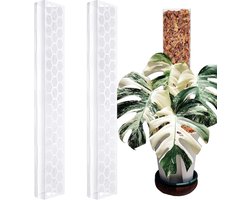 Mosstokken voor Planten - Plant Steunpalen - Klimplanten Ondersteunen - Stapelbaar Kunststof - 47 cm - Transparant