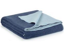 MoST - Atlantis - 2-persoons omkeerbare bed deken - Merino wol - 200 x 220 cm - 2 tinten blauw