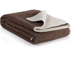 MoST - Chocolate Chip - 2-persoons omkeerbare bed deken - Nieuw-Zeelandse wol - 220 x 200 cm - bruin-wit