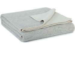 Most - Omkeerbare wollen bed deken Gray Violet - 200 x 220 cm - grijs-wit