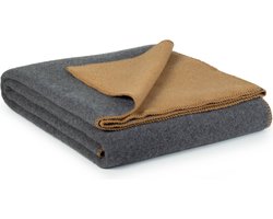 MoST - Sun Dust - 2-persoons omkeerbare bed deken - Merino wol - 200 x 220 cm - geel - grijs