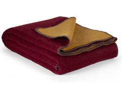 MoST - Wijn & Honing - 2-persoons omkeerbare bed deken - Merino wol - 200 x 220 cm - rood-geel