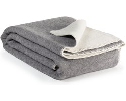 MoST - Wild Pigeon - 2-persoons omkeerbare bed deken - Nieuw-Zeelandse wol - 220 x 200 cm - grijs-wit