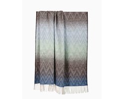 MoST - Wollen plaid Missoni Acqua - 100% Nieuw-Zeelandse wol - 140 x 200 cm - multicolor blauw