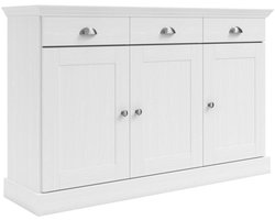 Motala|Dressoir met 3 deuren 3 laden in houtlook wit