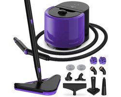 Motionflow Stoomreiniger PRO - Dieptereiniging met Verwarmingsfunctie - 1500W 1.5L Watertank - Handstomer voor Diepe Reiniging Vloer, Bank, Badkamer en Tapijt - Tapijtreiniger & Vlekkenreiniger - Zetelreiniger - Zwart