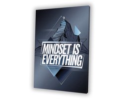 Motivatie bergtop mindset kunst - Motivatie muurdecoratie - Wanddecoratie canvas berg - Digital Art - Muurdecoratie klassiek - Decoratie woonkamer - canvas 50x70 cm