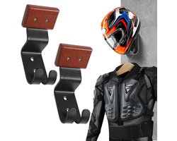 Motorhelm Houder met Plank en Haak voor Motorjas en Motor Accessoires