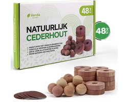 Mottenballen Kledingkast - 48 stuks - Cederhout tegen Motten – Incl. Schuurpapier & Opbergzakjes - Motten bestrijden - Mottenval - Anti motten producten