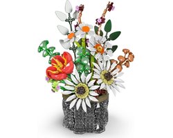 Mould King 24107 Botanical Daisy Bloemenboeket in Vaas | Bloemenpracht flowers collection | Classic Creator STEM speelgoed bloemen bouwpakket | Geschikt voor Lego | Modelbouw volwassenen & kinderen | Bouwdoos met 1157 bouwstenen