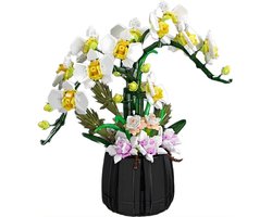 Mould King 24108 Botanical Orchidee Bloemenboeket in Vaas | Bloemenpracht flowers collection modelbouw | Classic Creator STEM speelgoed bloemen bouwpakket voor volwassenen & kinderen | Kunstbloemen geschikt voor Lego | Bouwdoos met 1014 bouwstenen