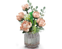 Mould King 24109 Roze Rozen bouwset | Botanical Flowers Collection | Classic Creator STEM speelgoed bloemen bouwpakket | Bloemenpracht kunstbloemen modelbouw voor volwassenen & kinderen | geschikt voor Lego | Bouwdoos met 981 bouwstenen