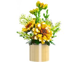 Mould King 24110 Botanical Zomer Bloemenboeket in Vaas | Bloemenpracht flowers collection | Classic Creator STEM speelgoed bloemen bouwpakket | Geschikt voor Lego | Modelbouw volwassenen & kinderen | DIY Kunstbloemen | Bouwdoos met 1047 bouwstenen