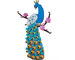 Mould King Pauw met bloemen Wall Art bouwset | Botanical flowers collection | Classic Creator STEM speelgoed bloemenpracht modelbouw | Educatief Icons kunst bloemenboeket bouwpakketten voor volwassenen & kinderen | Geschikt voor Lego | 690 bouwstenen