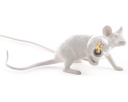 Mouse tafellamp Seletti liggend wit