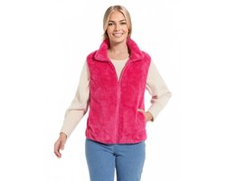 Mouwloos jasje van imitatiebont met opstaande kraag