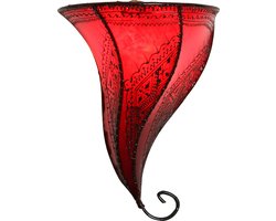 Mouza rood leren wandlamp