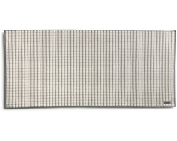möve Eden badmat met boxstructuur 60 x 130 cm van 100% katoen, Nature/Zwart