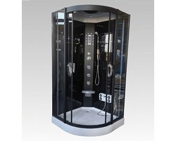 Move Welness Douchecabine met Hydromassage, Zwart Glas