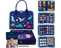 Movela Busy Board - Blauw- Montessori Speelgoed - Activiteitenbord - Sensorisch Speelgoed - Gids Met Tips - Kinderspeelgoed 1 tot 4 jaar - Educatief Speelgoed