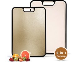 Moxu Titanium Snijplank - Snijplanken - Dubbelzijdig - PFAS-vrij - Broodplank - Cutting Board - Extra Hygiëne & Duurzaam - Vermijd Microplastics - Antislip - Vaatwasserbestendig - Met Raspfunctie en Sapgeul