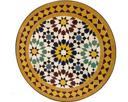 Mozaïek bijzettafel Ø45cm Ankabut geel