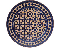 Mozaïek bijzettafel Ø45cm blauwe ster