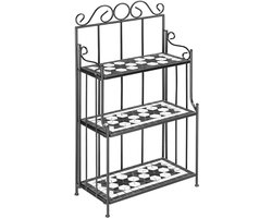 Mozaïek Etagere 3 Niveaus voor Binnen en Buiten - Decoratief Plantenrek Met Rubber Voetjes