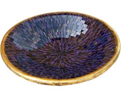Mozaïek Kom - Decoratieve Schaal - Huis Decoratie - Handgemaakt Glaswerk - Ø 29 cm - Paars