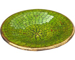Mozaïek Kom - Fruitschaal Decoratie - Woonkamer Aankleden - Handgemaakt Glasmozaïek - Ø 46 Cm - Groen