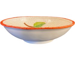 Mozaïek schaal salade Granaatappel wit oranje 29 x 26 cm| LA26 | Piccobella