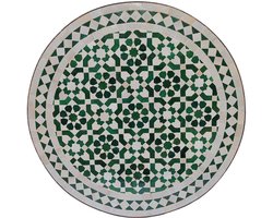 Mozaïek tafel D60 Groen Wit geglazuurd