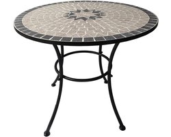 Mozaïek Tafeldecoratie - Tuinmeubel Decoratie - Buiten Zitten - Gevernist Metaal Steen - Ø 80cm H 70cm