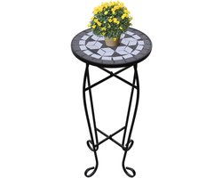 Mozaïek Tuintafel - Keramische bijzettafel - Buiten Zitten - Weerbestendig Frame - 30 cm Diameter - Multicolor