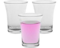 MPDrink Shotglas - 6x - SAN kunststof - 2,5 cl - onbreekbaar - herbruikbaar - shotglazen