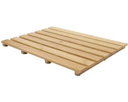 MPLCo - Bamboe Badmat - Antislip Badkamer Mat - Houten Badmat voor Douche & Bad - Waterbestendig - Met Antislip Voetjes - 55 x 35.5 x 2.5 cm - Naturel