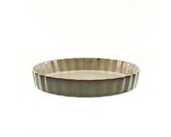 MPLCo - Ombres Taartvorm - Quiche Vorm - Ovenbestendige Bakvorm - Quiche en Bak Schaal Design - Vaatwasser & Magnetron Bestendig - Keramiek - Rond - Ø26 x 4.5 cm - Lichtbruin