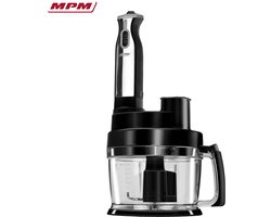 MPM - Complete Keukenmachine - Foodprocessor met Accessoires - Keukenrobot Zwart - 800W
