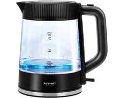 MPM - Glazen Waterkoker met Verlichting - 360° draaibare basis - 1,7 liter - 2200W - Transparant
