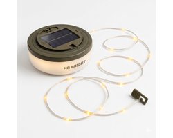 Mr. Bright® Camping Lamp met Camping Lichtsnoer 10 Meter - Oplaadbare Kampeerlamp - USB & Zonne-energie - LED Tentlamp - Oprolbaar - 8 Verlichtingsstanden - IPX4 Waterdicht